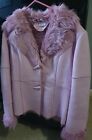 Womens Kit Faux Fur and Suedette Pink Jacket Size 16 BNWT.