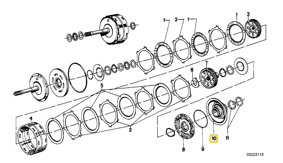 Buje de embrague para BMW 1500 2002 E-12 ZF3HP12 Foto 1 de 1