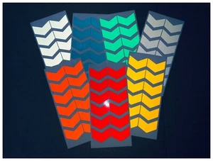 Veloviz reflektierende 2 ZOLL CHEVRON gestanzte Vinyl Lastenrad Motorrad Aufkleber - Bild 1 von 12