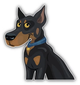 Dobermann Rasse Hund Cartoon Auto Autoaufkleber Aufkleber - Bild 1 von 1