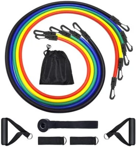 Resistance Bands Set, KINGSLIM 11 Pcs Portable Fitness Exercise Bands with Handl - Picture 1 of 7