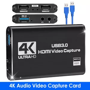 4K Video Capture Card USB 3.0 Audio Video Game Capture Device 1080P HDMI 60fps - Bild 1 von 14