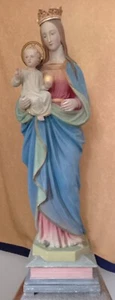 Madonna Mayersche Kunstanstalt um 1870 122 cm originale Fassung Kirchenfigur - Bild 1 von 19
