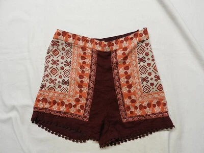 Hollister - Pantalones Cortos Borgoña Estampado Geométrico - Algodón - 00 - Usados en Excelente Condición Foto 1 de 3