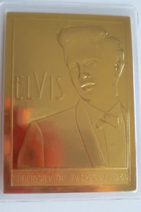 Elvis Presley Danbury Mint Encased 22kt Gold-Frank Sinatra TV Special-1960 Card - Picture 1 of 3