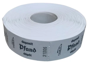 Rollo de bonificación PFAND blanco marca de valor marca de bebida marca de valor de bebida sello de depósito rollo - Imagen 1 de 1