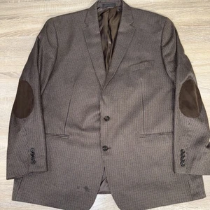 Ralph Lauren Mens Blazer Sport Coat Jacket 50L Elbow Patches Brown Houndstooth - Picture 1 of 7