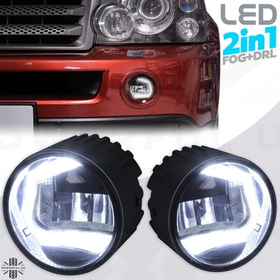 LED DRL Fog Lamps light for Range Rover Sport 2005-09 day running front 2in1 kit - Image 1 of 4