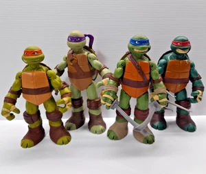 Teenage Mutant Ninja Turtles 2012 Battle Shell Large 28cm Figures x 4 Turtle Lot - Picture 1 of 14