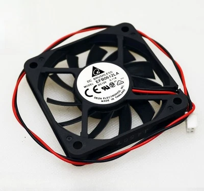 Delta 6010 DC12V 60x60x10mm EFB0612LA 0.84W 2针冷却风扇滚珠轴承2线 — 第 1/3 张图片