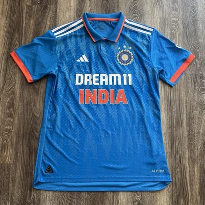 Men’s Adidas Authentic India Dream11 Cricket Heat RDY Jersey Polo Blue Size L - Image 1 of 4