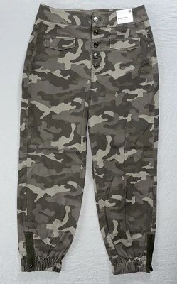 Pantalones Express Extreme tiro alto expuestos con botones. Camuflaje lavado, para mujer 8S. Nuevo con etiquetas Foto 1 de 4