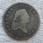 1795 Flowing Hair Silver Half Dollar Rare Key Date Type Coin Fine Graffiti