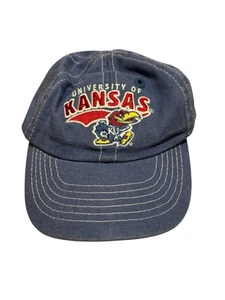 Champions University Of Kansas Jayhawks Youth Denim Hat Cap Adjustable Vintage - Picture 1 of 6
