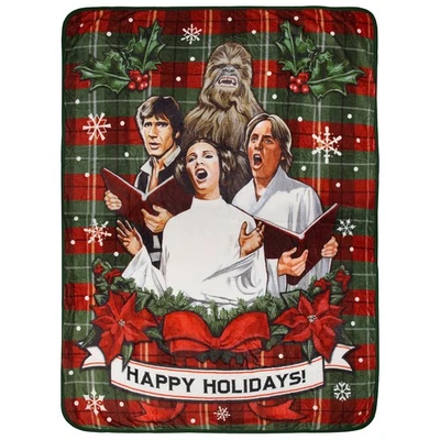 Star Wars Holiday Chorus Carolers Plush Throw Blanket 46" x 60" (117cm x 152cm) - Image 1 of 4