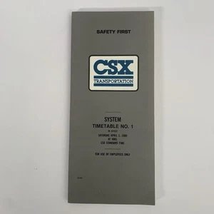 1989 CSX Transportation System Timetable 1 ETT Vtg - Picture 1 of 13