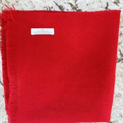 RH Alpaca  Scarf Red Oversized 80x21 Rectangular Fringe Excellent - Image 1 of 4