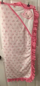 Baby Nany’s (Peru) Baby Girl’s Super Plush Blanket, Pink Elephant/Bunnies NEW - Picture 1 of 12