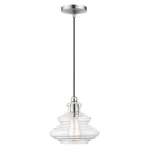 Livex Lighting, 52831-91, Everett, Pendant, Brushed Nickel with Chrome Finish - Picture 1 of 5