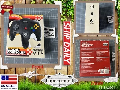 Retrolink Nintendo tipo N64. Controlador USB con cable PC y Mac negro clásico GW450🔥 Foto 1 de 4