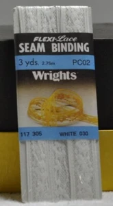 (18) WRIGHTS FLEXI-LACE SEAM BINDING #030 white - Picture 1 of 1