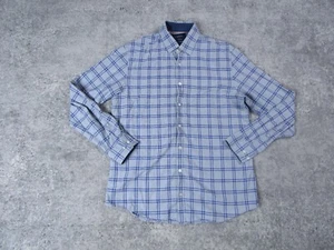 Charles Tyrwhitt Shirt Mens Medium Weekend Slim FIt Dress Blue Plaid Long Sleeve - Picture 1 of 8