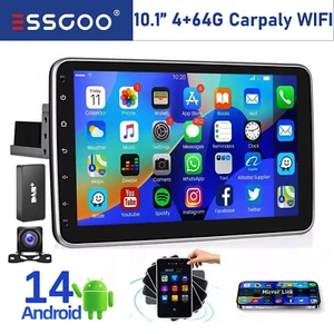 DAB+ Single Din Android 14 Apple CarPlay Rotatable Car Stereo Radio GPS BT 4+64G - Picture 1 of 12