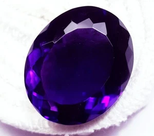 Loose Gemstone Natural Violet Amethyst Oval Cut 104.75+ Ct Certified R598 - Picture 1 of 8