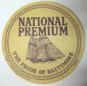 NATIONAL PREMIUM & LIGHT, ORGULLO DE BALTIMORE Cerveza MONTAÑA RUSA, Estera con ENVÍO, MARYLAND - Imagen 1 de 2