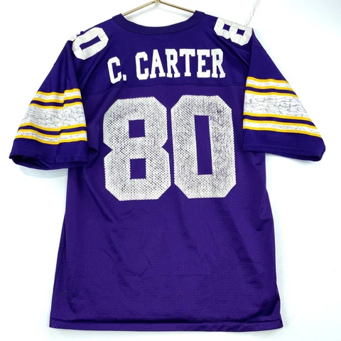 Vintage Minnesota Vikings Cris Carter #80 Logo Athletic Jersey Medium Purple Nfl Cover