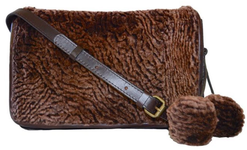 PATRICIA NASH Corte Láser Colección Sherpa Bari Saddle Bag Chocolate Nuevo con Etiquetas $229 Foto 1 de 4