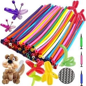Balloon Animals Kit Twisting Balloons (100Pcs) with Unbreakable Air Pump - 260Q - Picture 1 of 8