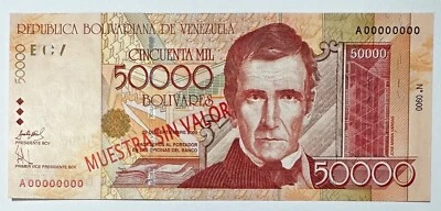VENEZUELA SPECIMEN 50000 BOLIVARES 2005 GEM UNC - Image 1 of 2