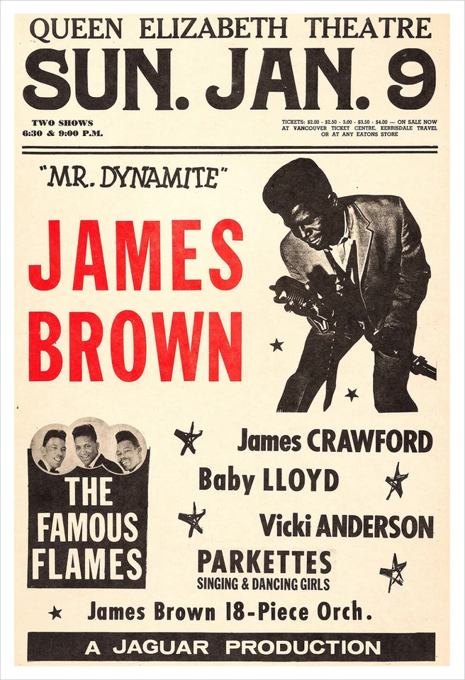 James Brown concert poster print - Image 1 of 1