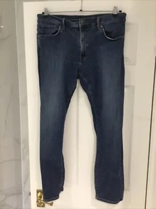 MARKS & SPENCER Blue Denim Straight Leg Zip-Fly Jeans- size 36" (W) / 29" (L) - Picture 1 of 7