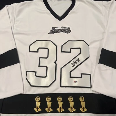 Magic Johnson Signed Kings / Lakers Hockey  Custom Jersey PSA/DNA Authenticity - Image 1 of 4