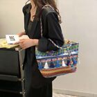 Tassel Embroidery Tote Bag Stripe Canvas Colorful Handbag  Ladies/Girls
