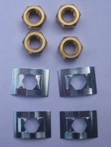 Aarrow Stove Glass Clips Set of 4 Metal Clips and Brass Nuts  - Picture 1 of 6