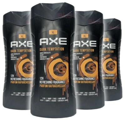 AXE 4 Pack DARK TEMPTATION 13.5 oz. Body Wash Shower Gel *Dark Chocolate Scent* - Image 1 of 2