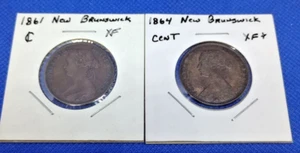 Centavo grande Nuevo Brunswick 1861 y 1864 extra buen estado (B134) - Imagen 1 de 2