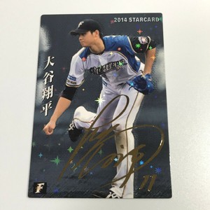 Shohei Ohtani 2014 BBM Gold Foil Sign Card Calbee #S-12 Nippon-Ham Fighters