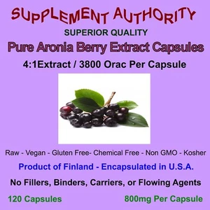 Aronia Berry Extract Powder Capsules 4:1 / 3800 Orac Per Capsule ~ NEW & FRESH - Picture 1 of 1