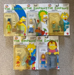 Mattel The Simpsons figures | 1990 | Homer, Marge, Lisa, Maggie,Nelson | Sealed - Picture 1 of 11