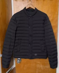 Rag & Bone Chelsea Quilted Down Puffer Jacket Mens Sz 40 L Black Water Repellent - Picture 1 of 12