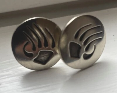 Gemelos Chuck Lindsay Navajo Vintage Garra de Oso Plata de Ley Foto 1 de 4