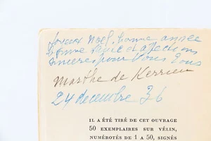KERRIEU Mélie - Histoire d'une Cocotte de 1900 E.O Ex TETE AUTOGRAPHE 1936 - Picture 1 of 1