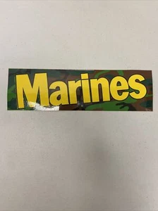 Vtg NOS MARINES Bumper Sticker - USA Semper Fi Vintage Vinyl Decal 12" x 3.5" - Picture 1 of 3