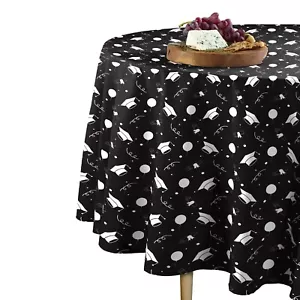 Graduation Celebration Signature Round Tablecloth Assorted Sizes - Picture 1 of 1