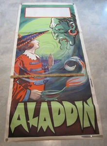 ENORME Póster Original Antiguo Vintage Años 30 ALADDIN - Espectáculo Teatro - Pantomima 40x88 - Imagen 1 de 4