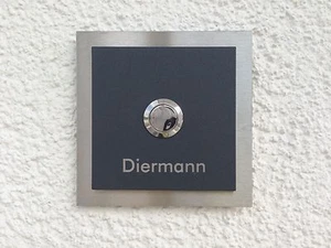Klingelplatte Anthrazit Edelstahl Klingelknopf Türklingel Haustür Klingel - Bild 1 von 5